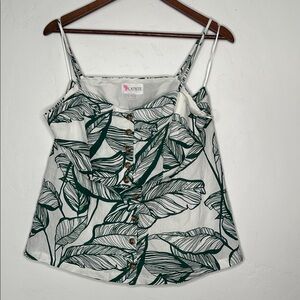 L'Atiste by Amy Tropical Palm Leaf Matching Set Crop Top & Skirt Green Large